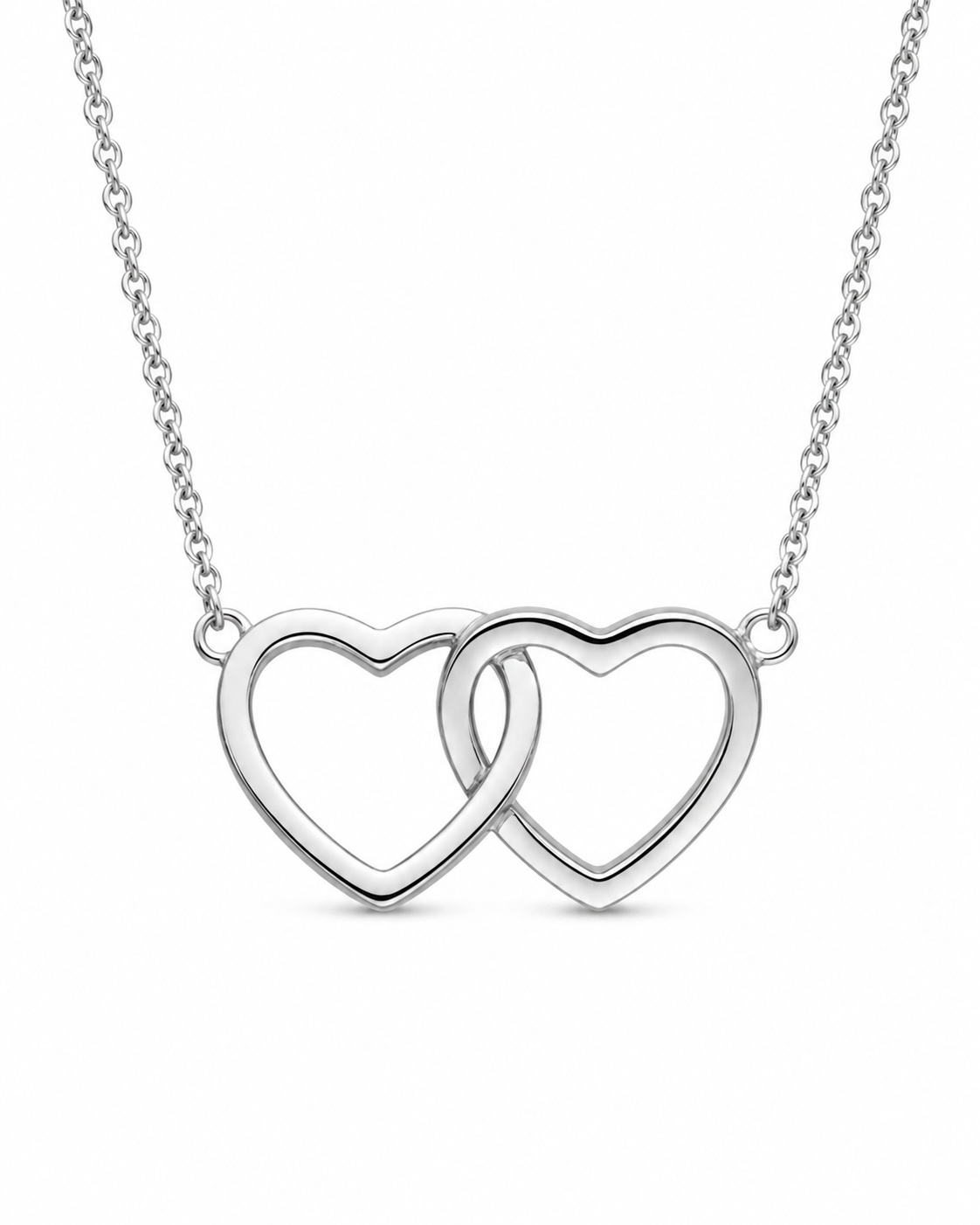 Interlocked Heart Necklace in 925 Sterling Silver #color_silver
