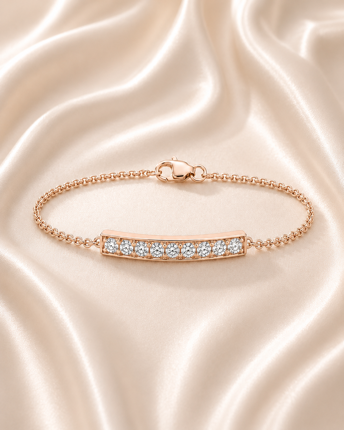 Elegant Lumière Bar minimal bracelet #color_rose gold