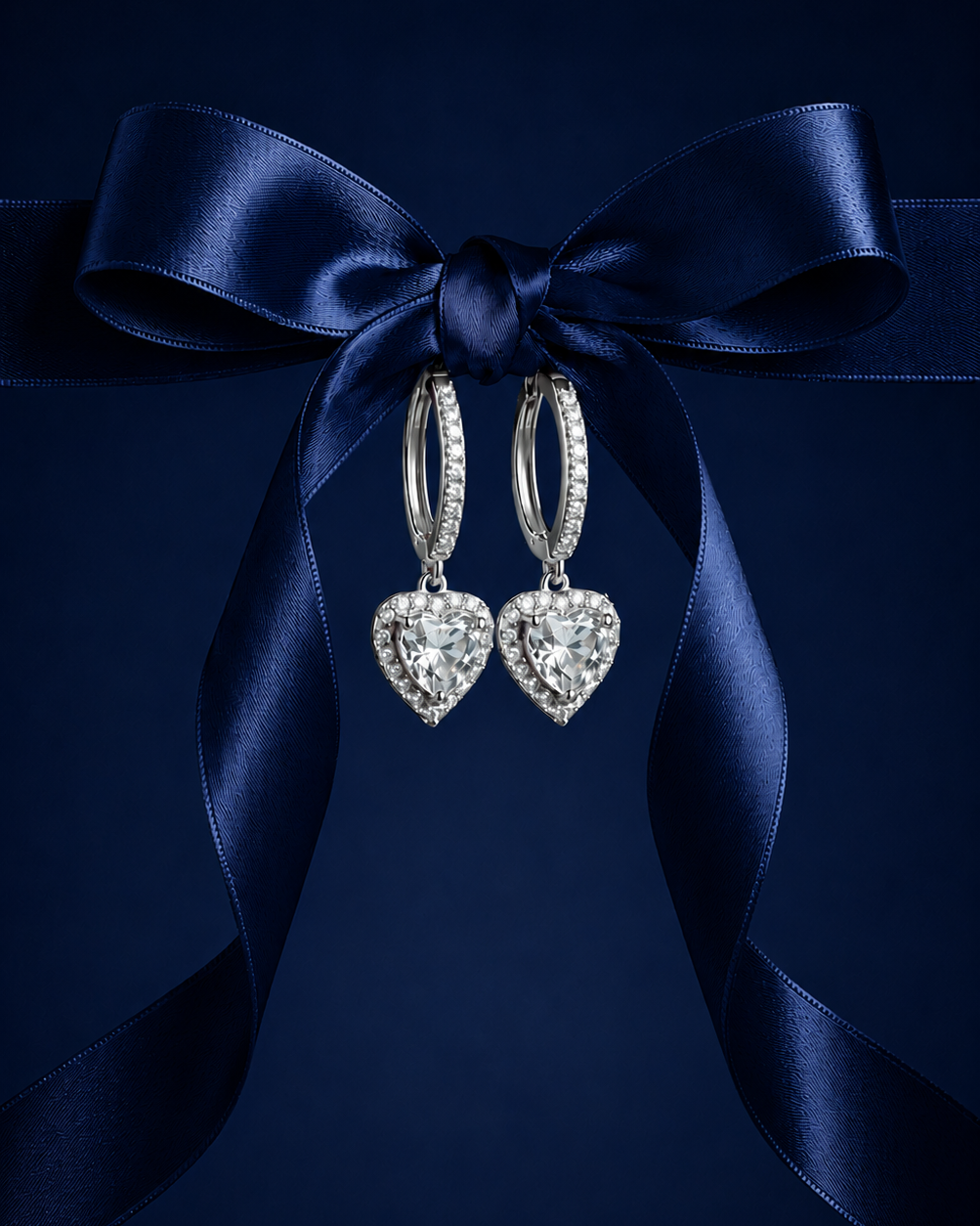 Heart Drop Earrings for Women #color_silver