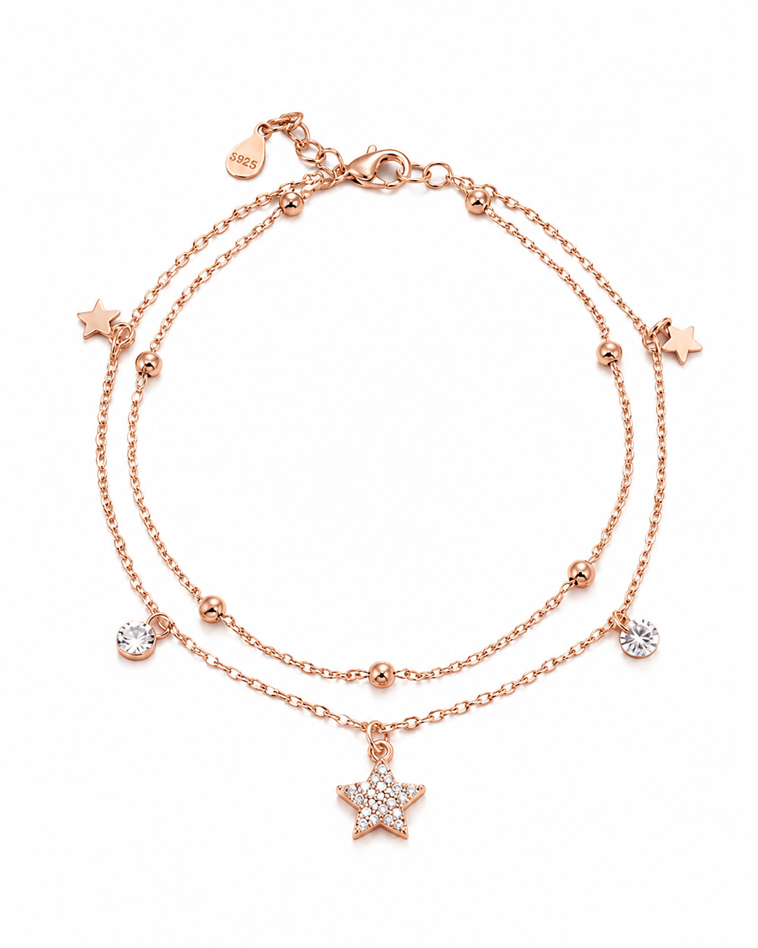 Rose Gold star charm bracelet