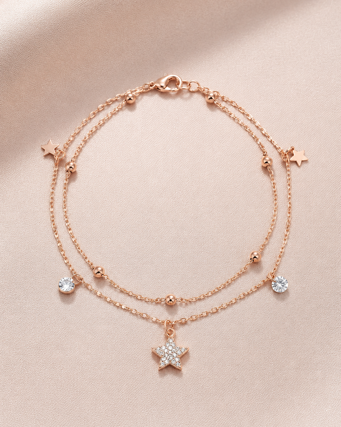 Rose Gold star charm bracelet