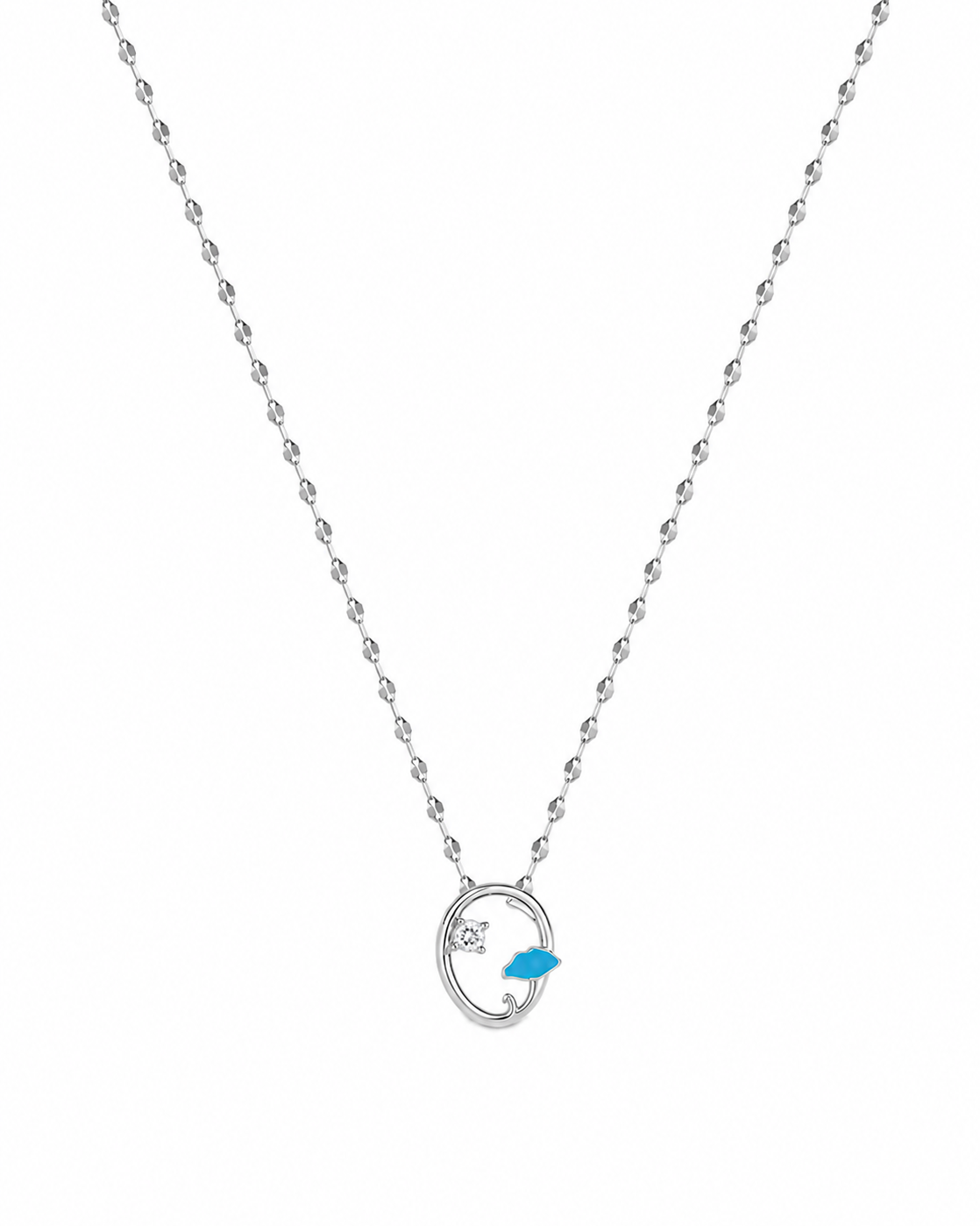 Silver planet necklace