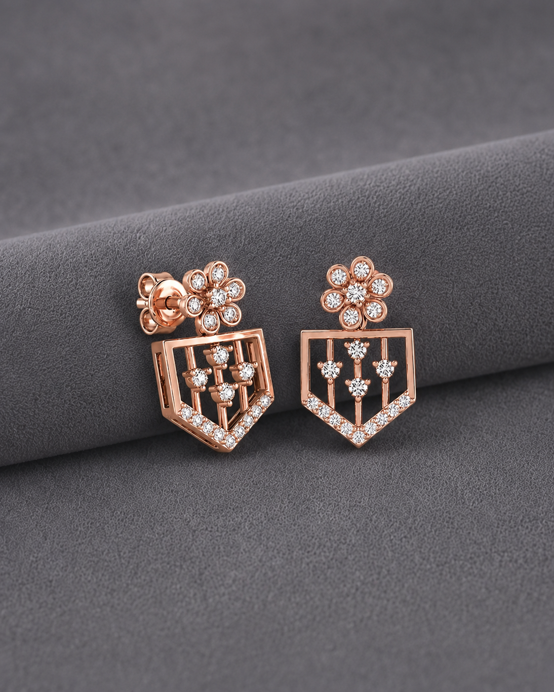 Bloom Haven Drop Earrings #color_rose gold 
