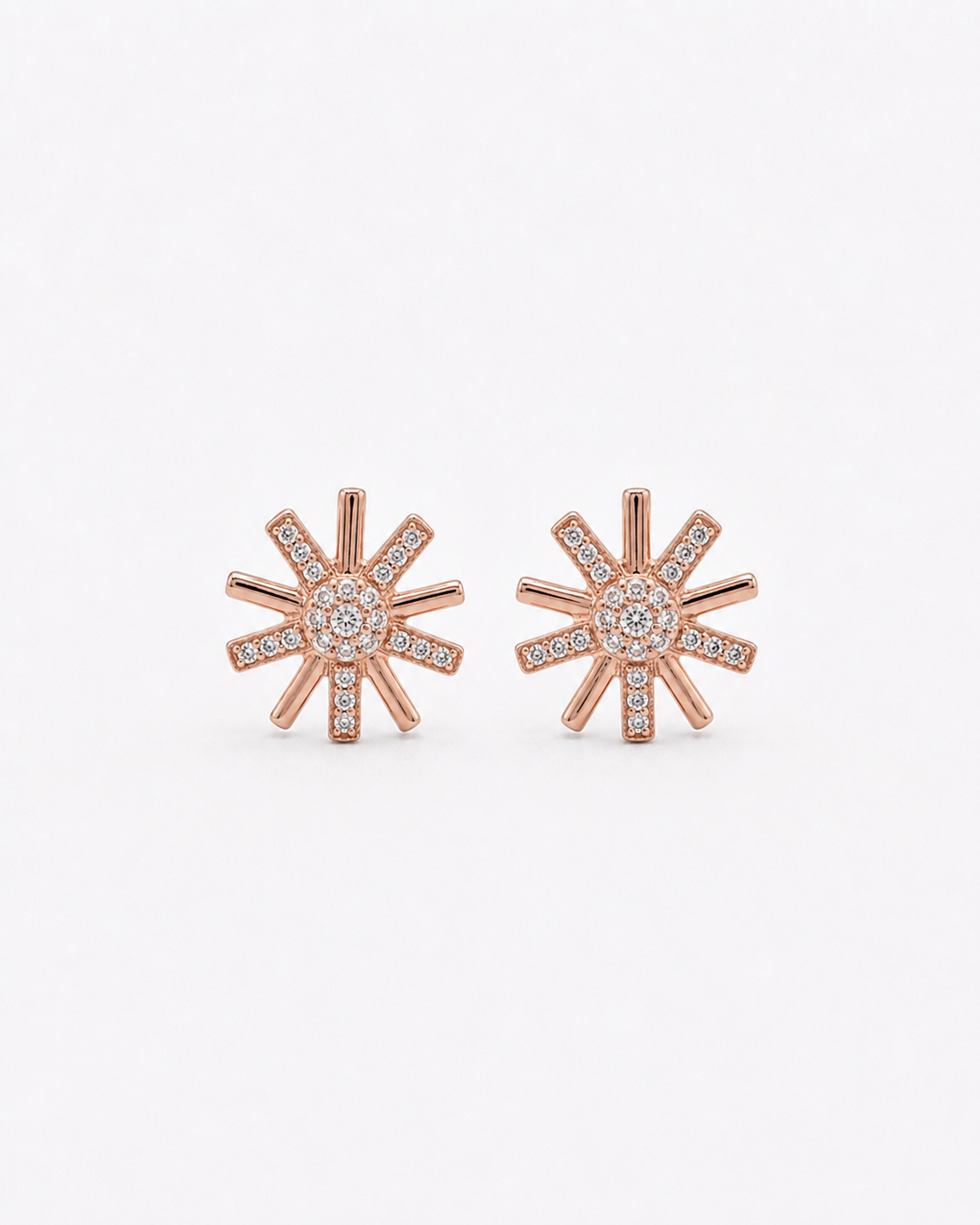Solara Sunburst Stud Earrings #color_rose gold 