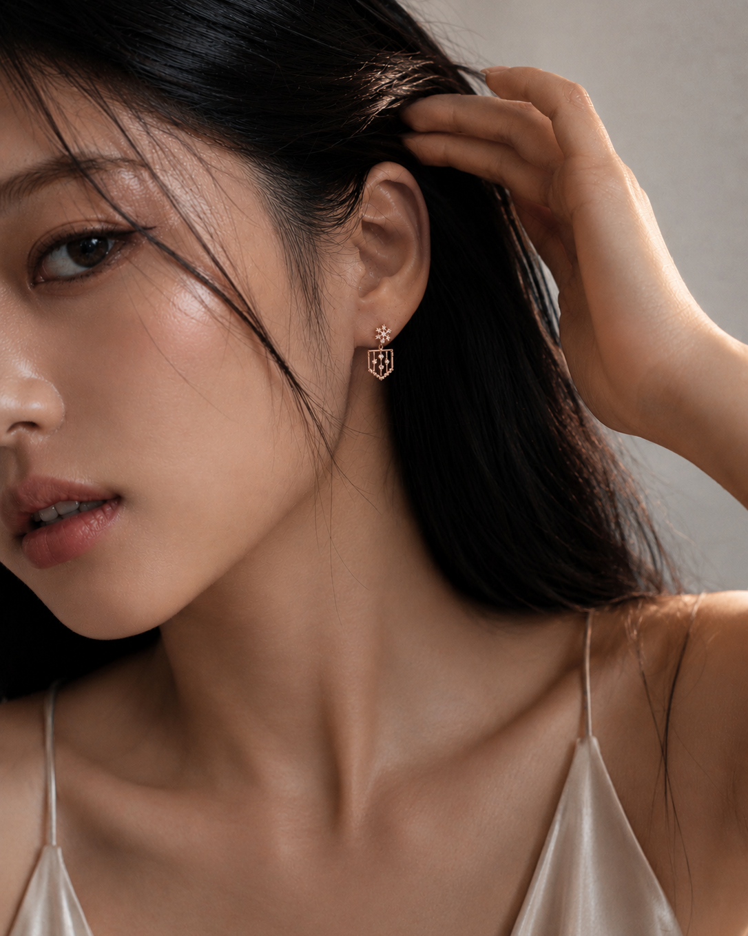 Bloom Haven CZ Drop Earrings #color_rose gold 