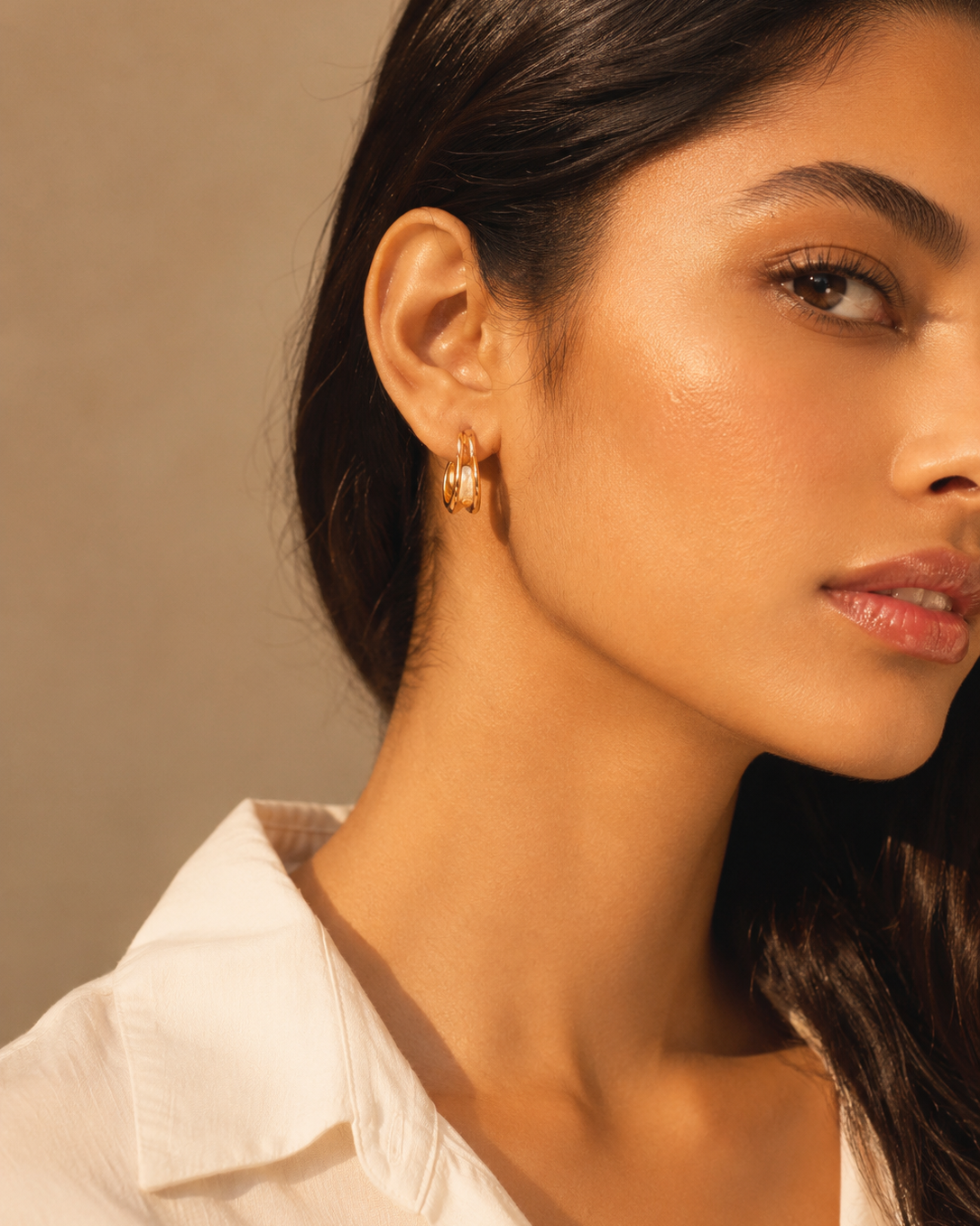 Moon & Pearl Earrings – Minimal Hoop Pearl Drop Earrings