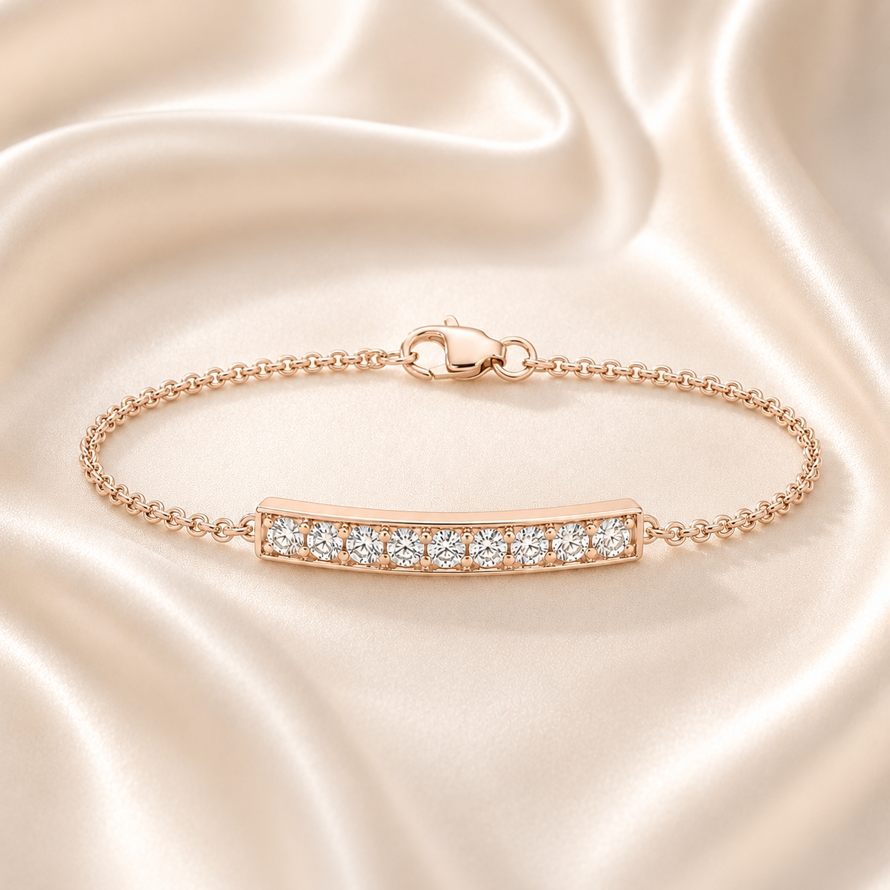 Elegant Lumière Bar minimal bracelet #color_rose gold