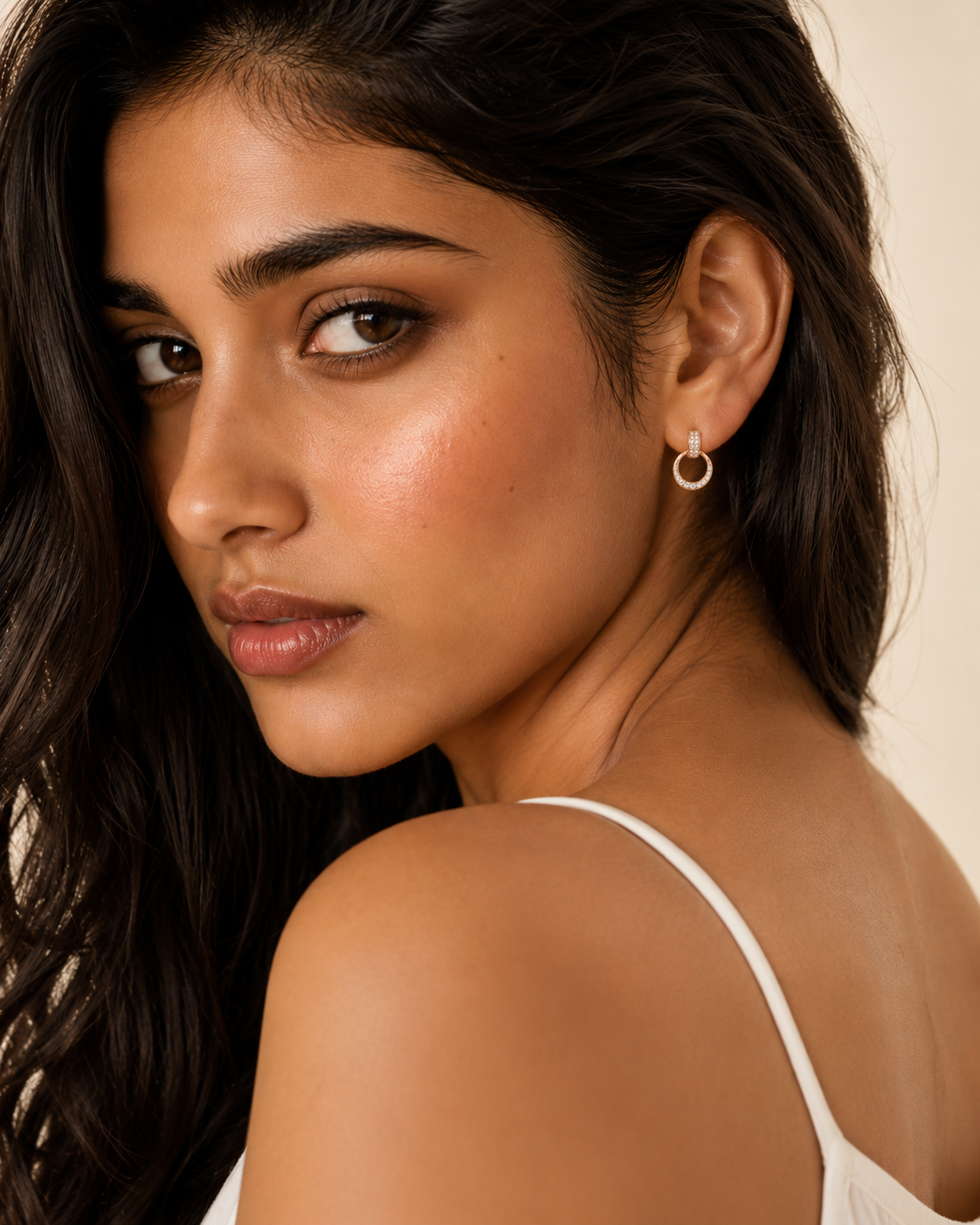 Full Circle Drops – Pavé CZ Hoops