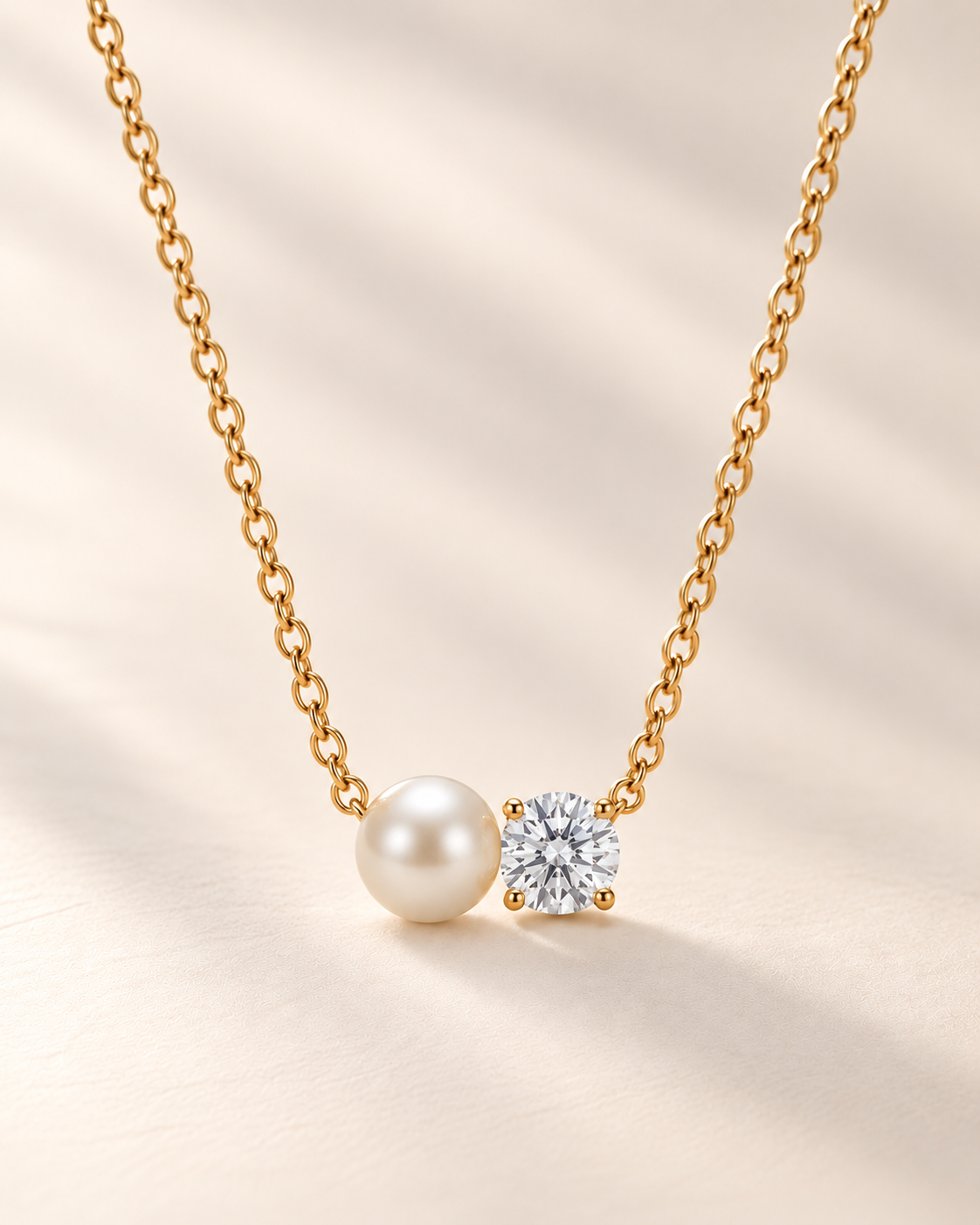 Double Pearl Chain Necklace for Women #color_gold
