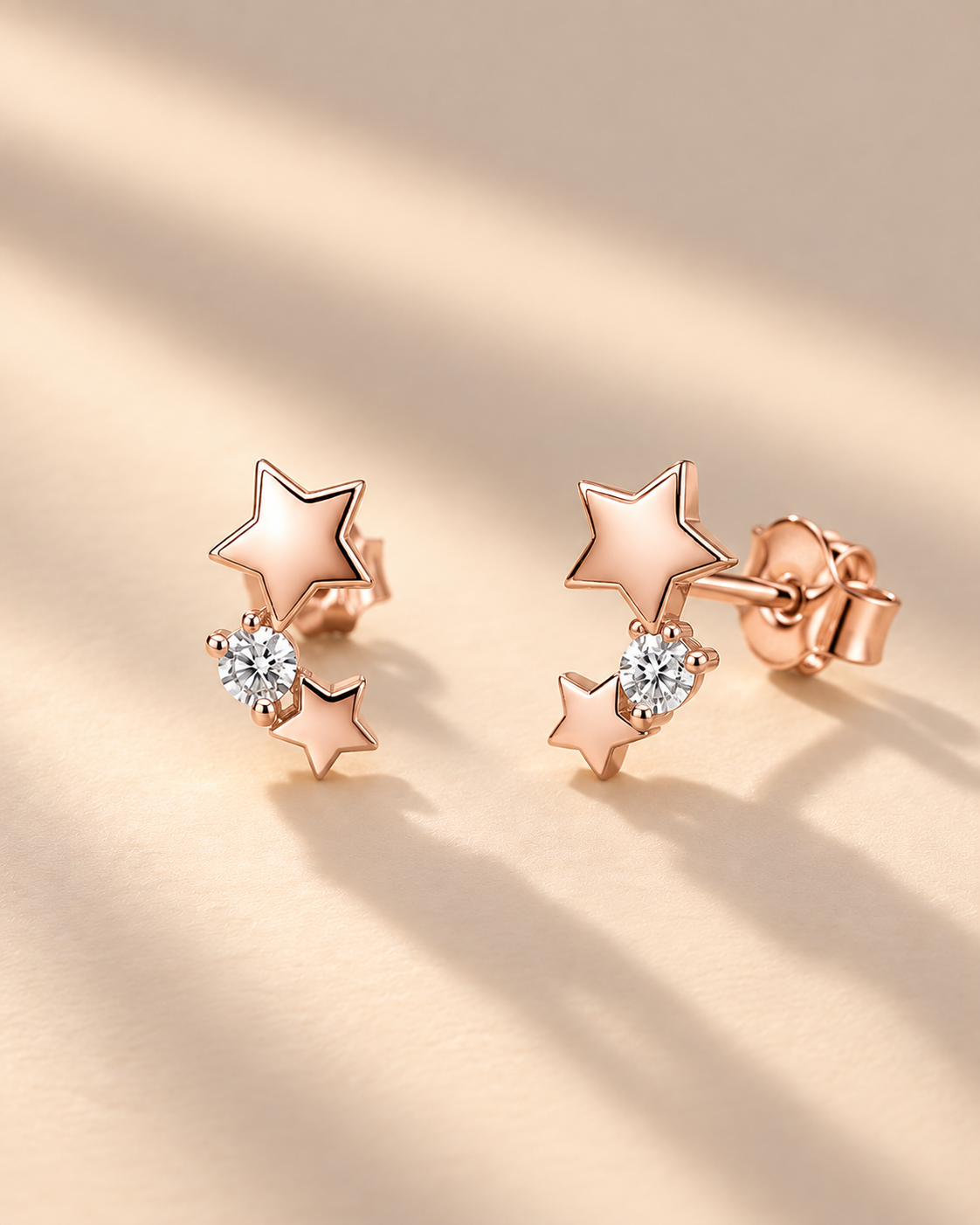 Stella Twin Star Stud Earrings | 925 Silver Star Studs