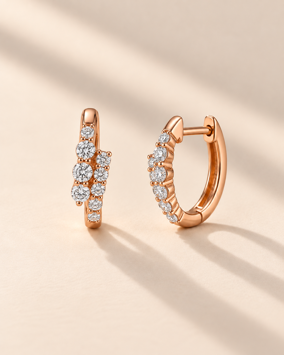 Celeste Cluster Hoop Earrings in 925 Sterling Silver
