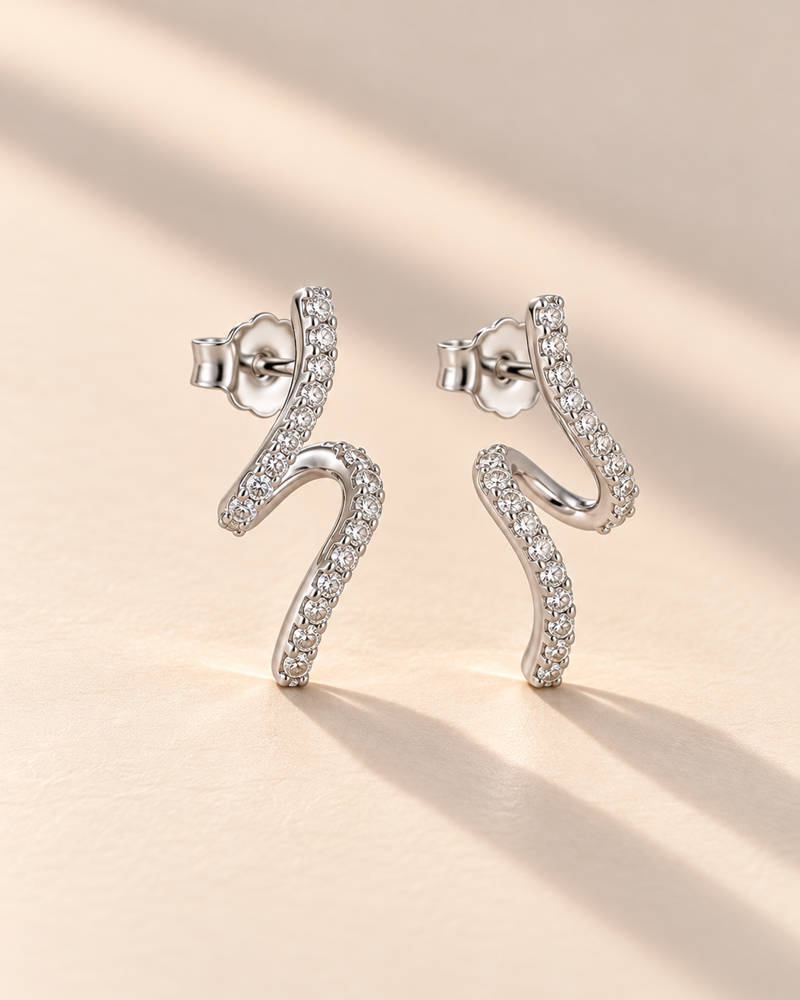 Twisted Pavé Drop Earrings in 925 Sterling Silver