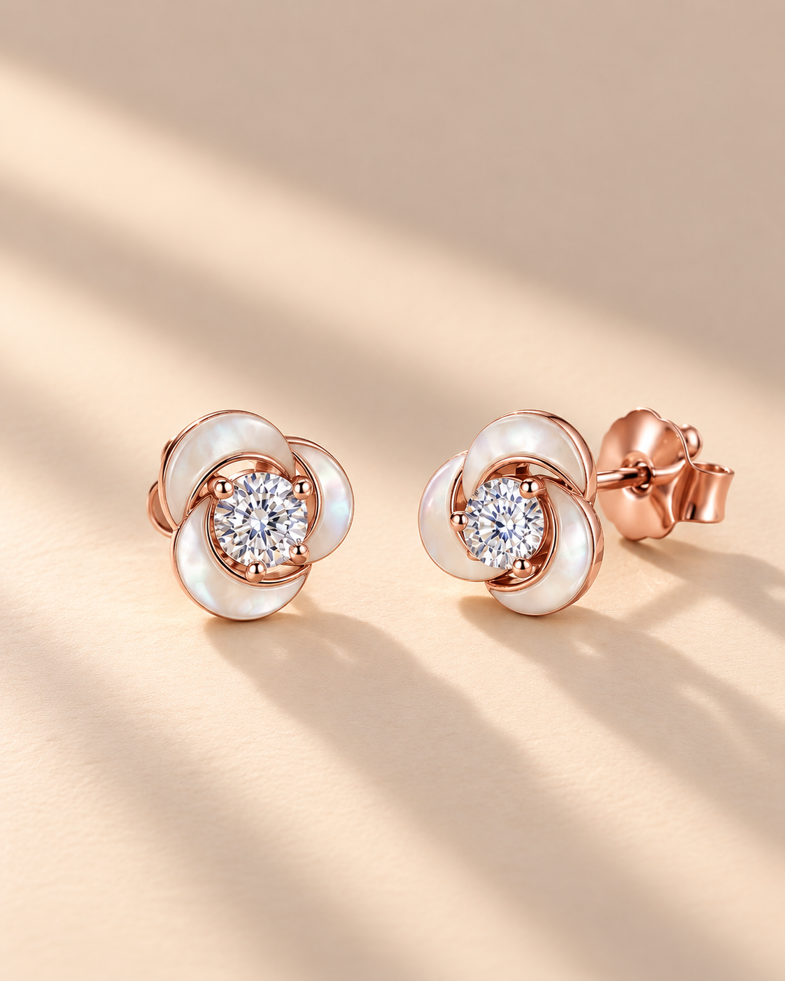 Flower shaped earrings #color_rose gold