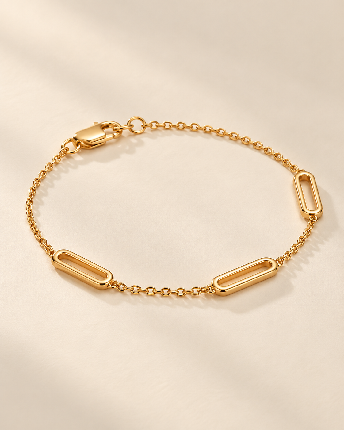 Oval Chain Link Bracelet for Women #color_gold