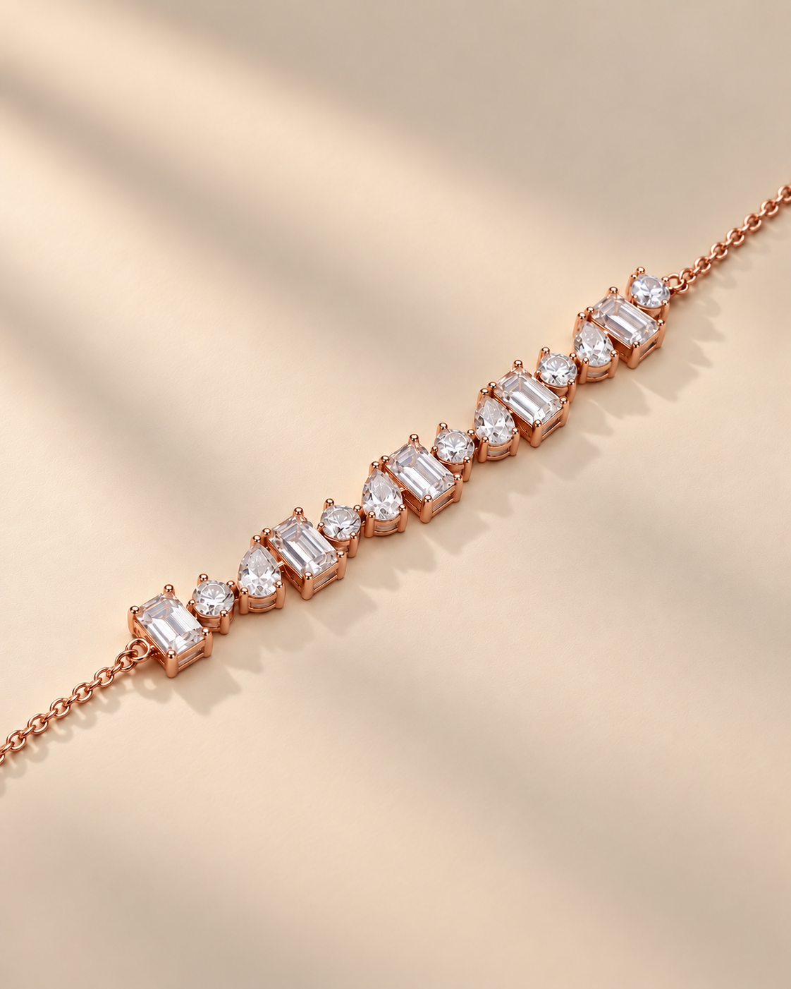 Baguette Chain Bracelet for Women #color_rose gold