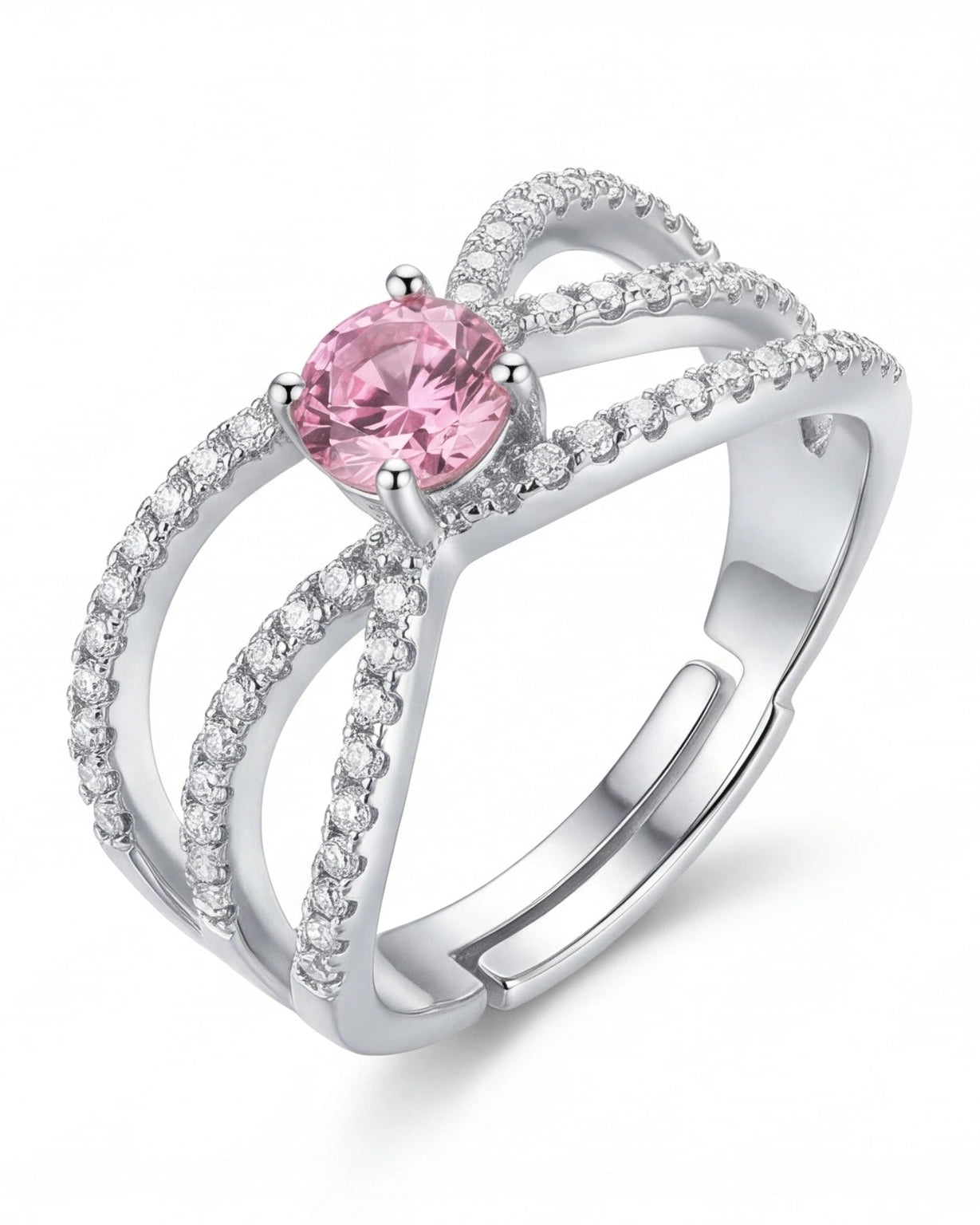 Elegant women’s criss cross ring #color_silver
