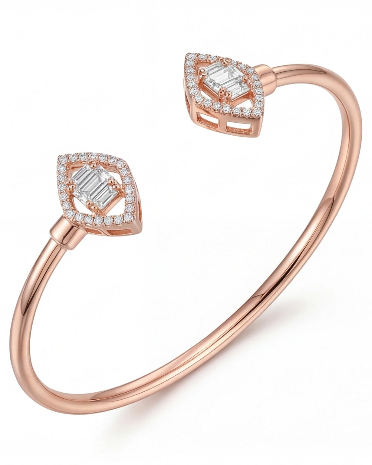 Elegant open cuff bracelet #color_rose gold