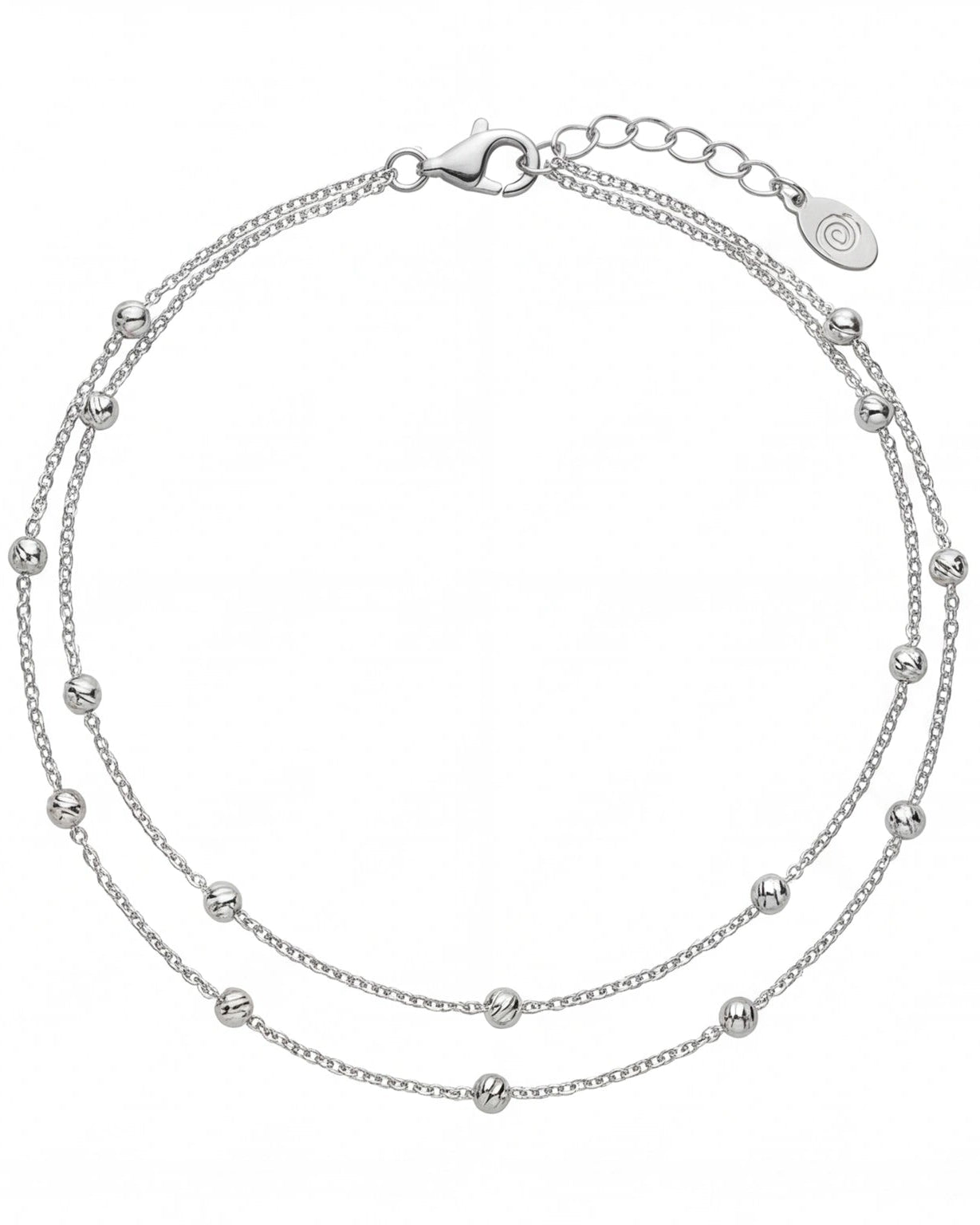 Elegant dual chain anklet #color_silver  