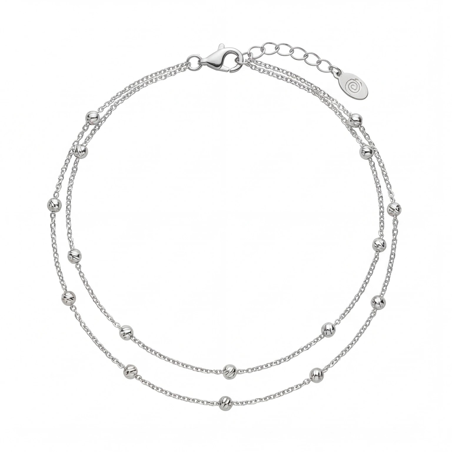 Elegant dual chain anklet #color_silver  