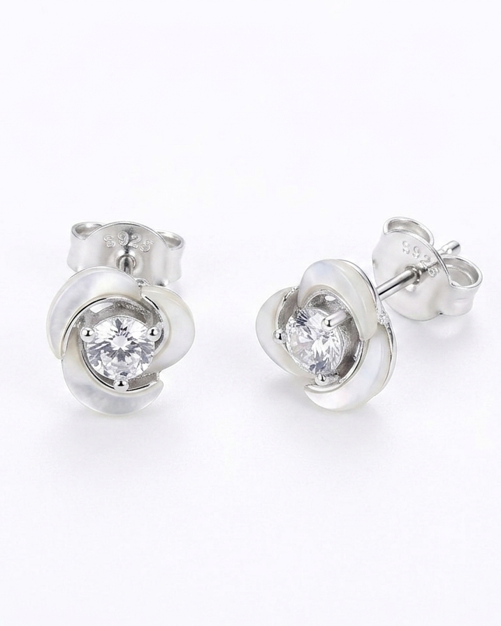 Celeste Swirl Stud Earrings #color_silver