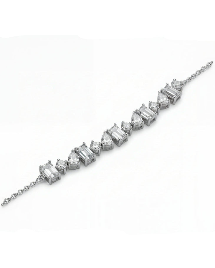 Elegant Constellation Arc Statement Bracelet  #color_silver