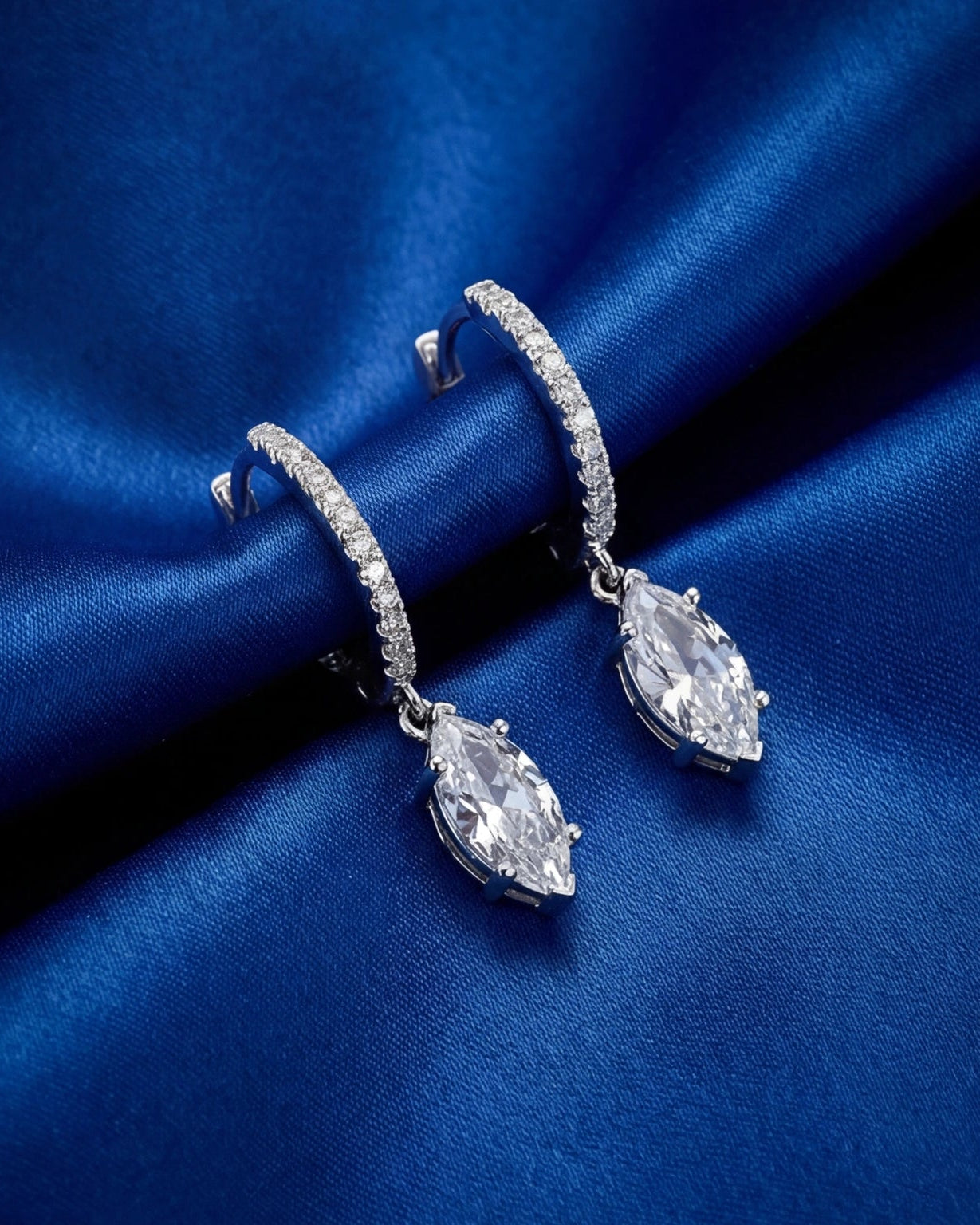 Eula marquise drop earrings #color_silver