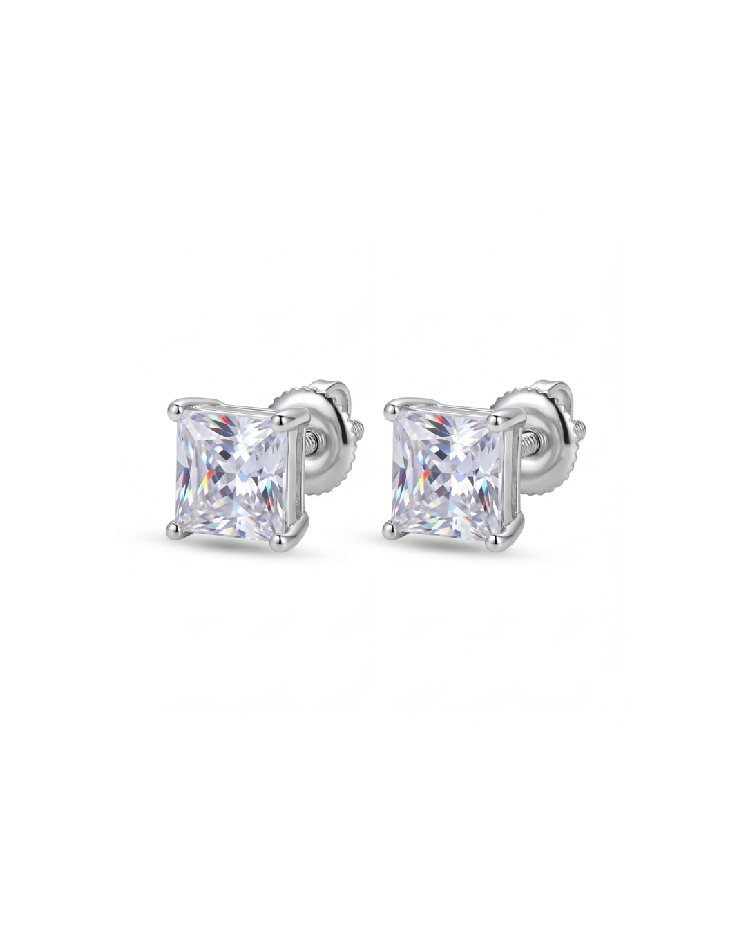 Fitzrovia_Princess_Square_Stud_Earrings #color_silver 