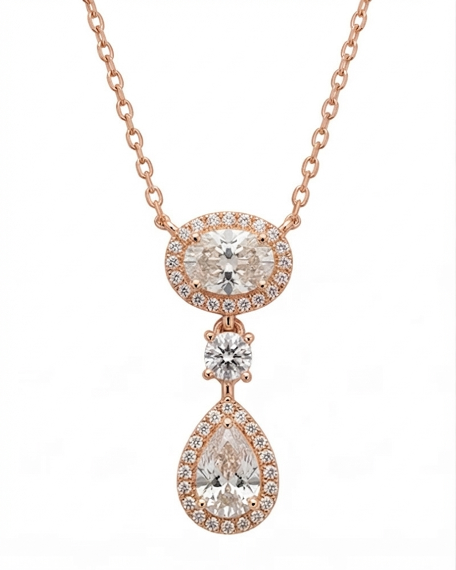 Stone Necklace#color_rose gold