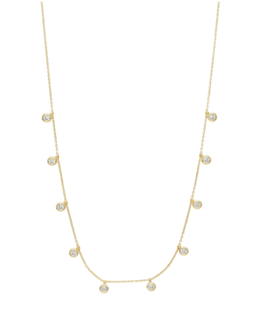 Dainty bezel station necklace