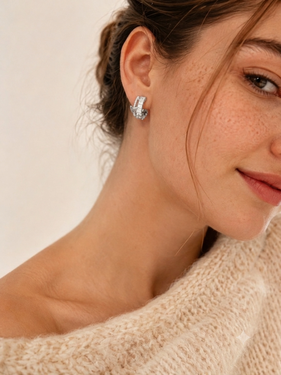 Mariposa Pearl Butterfly Hoop Earrings #color_silver