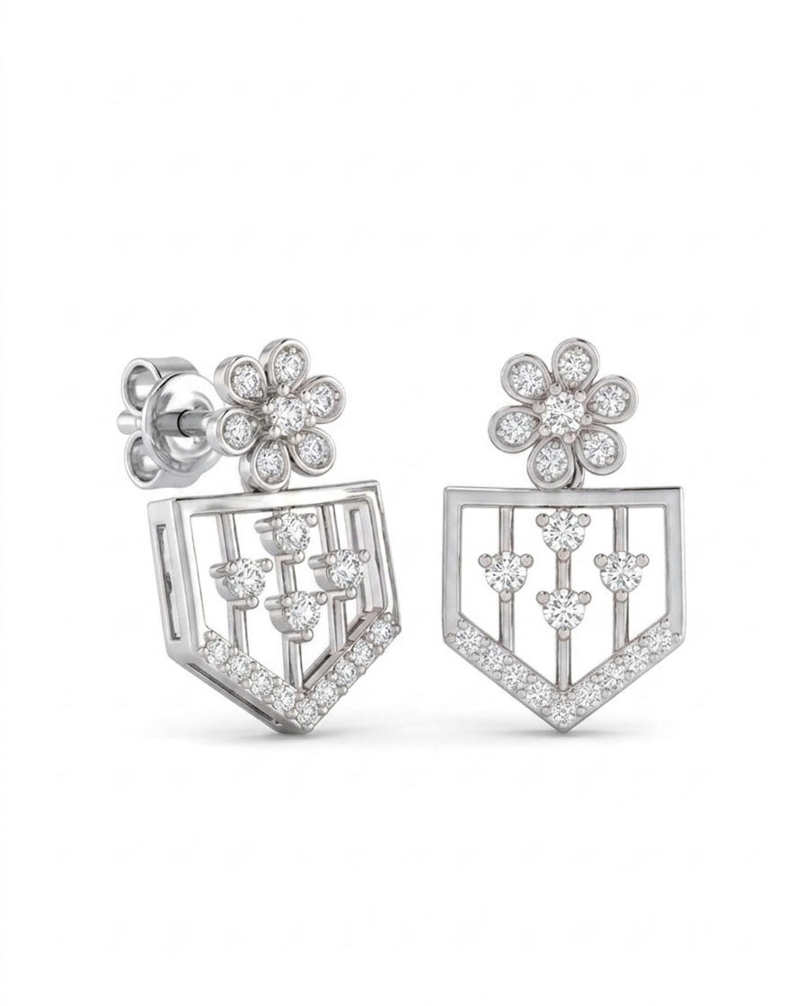 Bloom Haven CZ Drop Earrings #color_silver