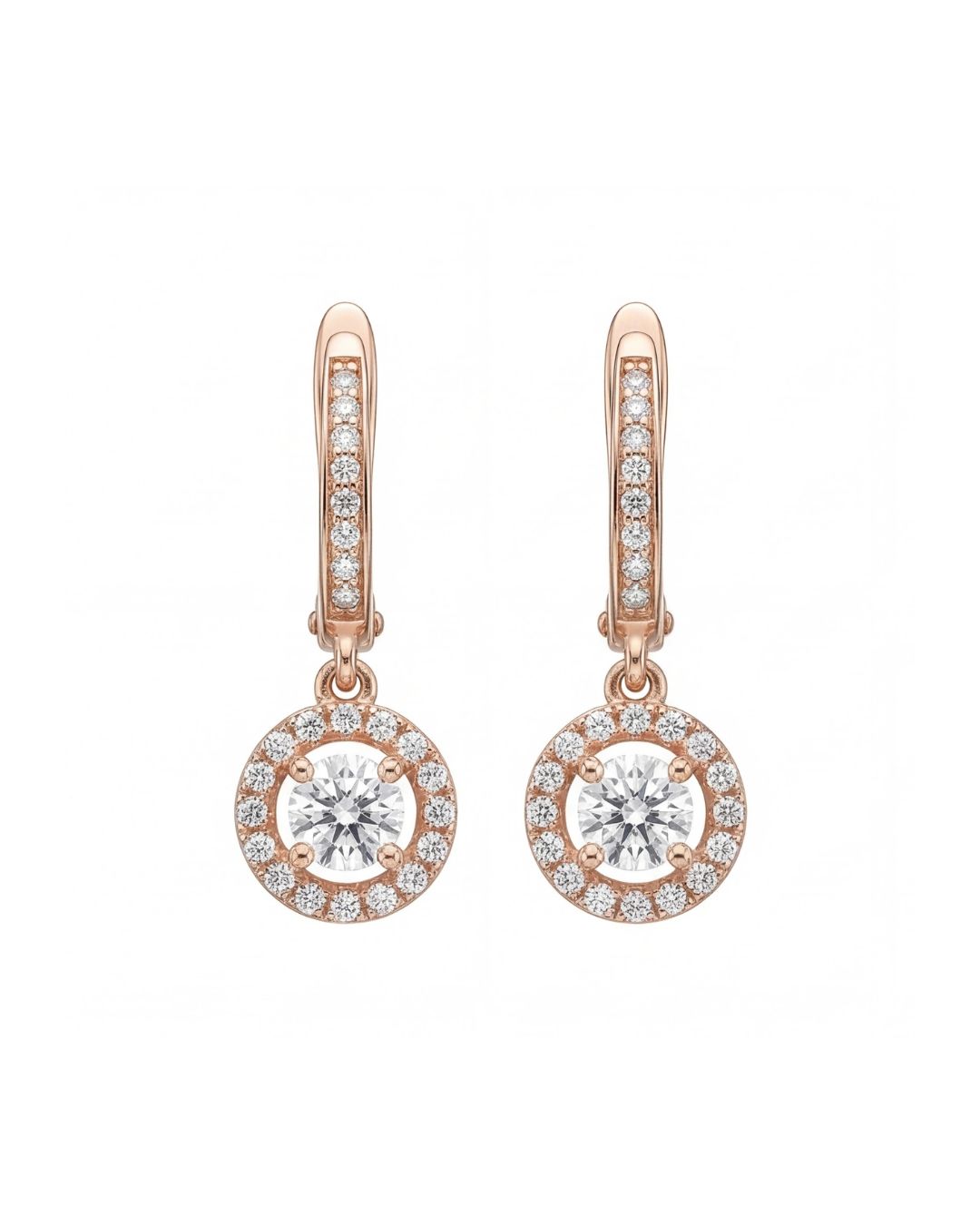 Halo Hoop Earrings for Women #color_rose gold