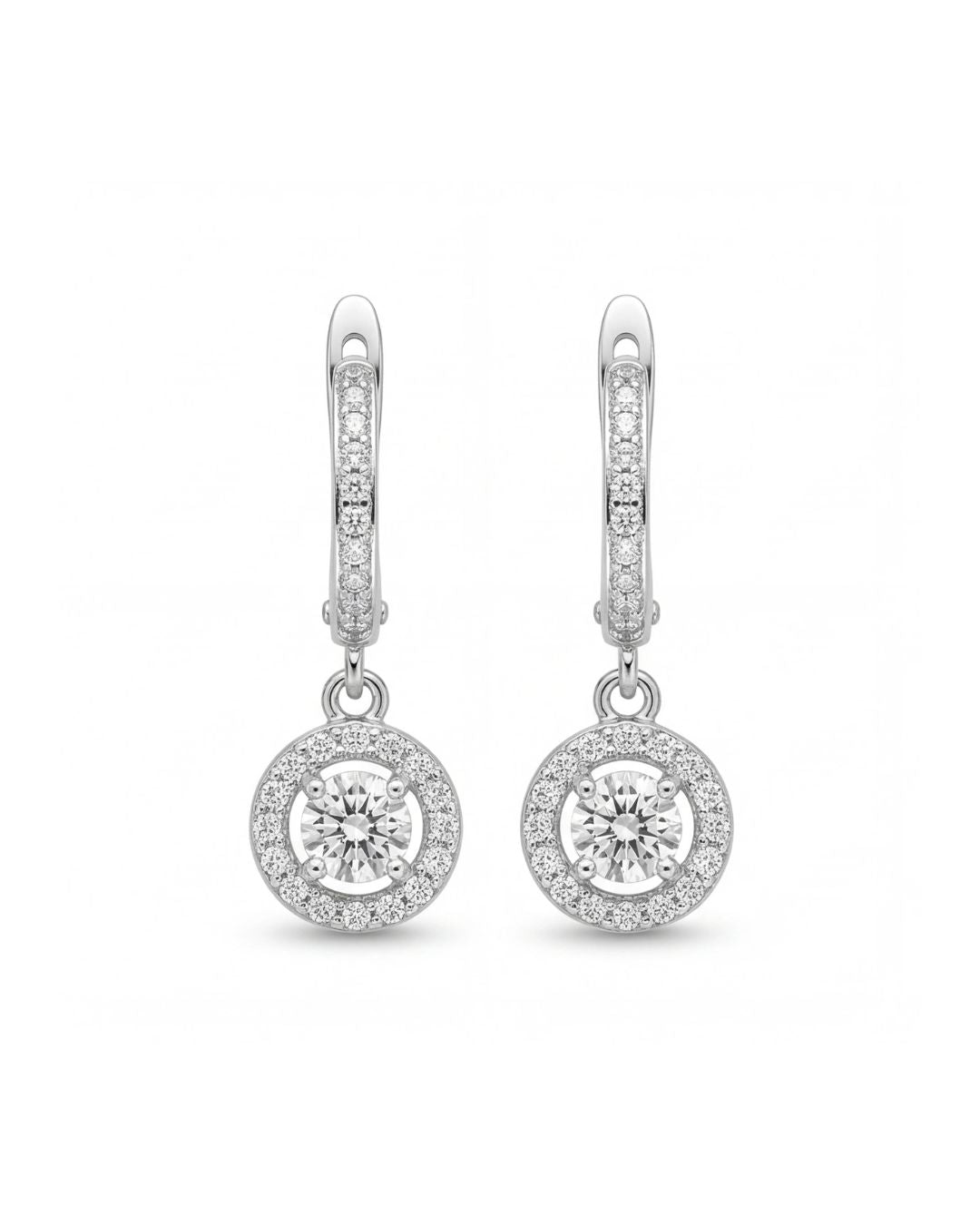 Halo Hoop Earrings for Women #color_silver
