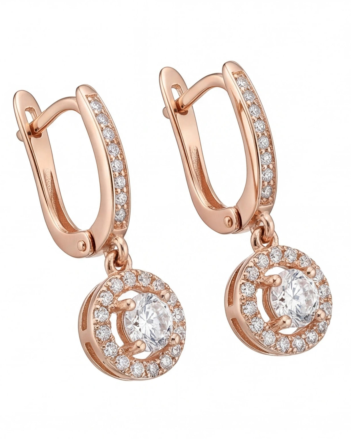 Halo Hoop Earrings for Women #color_rose gold