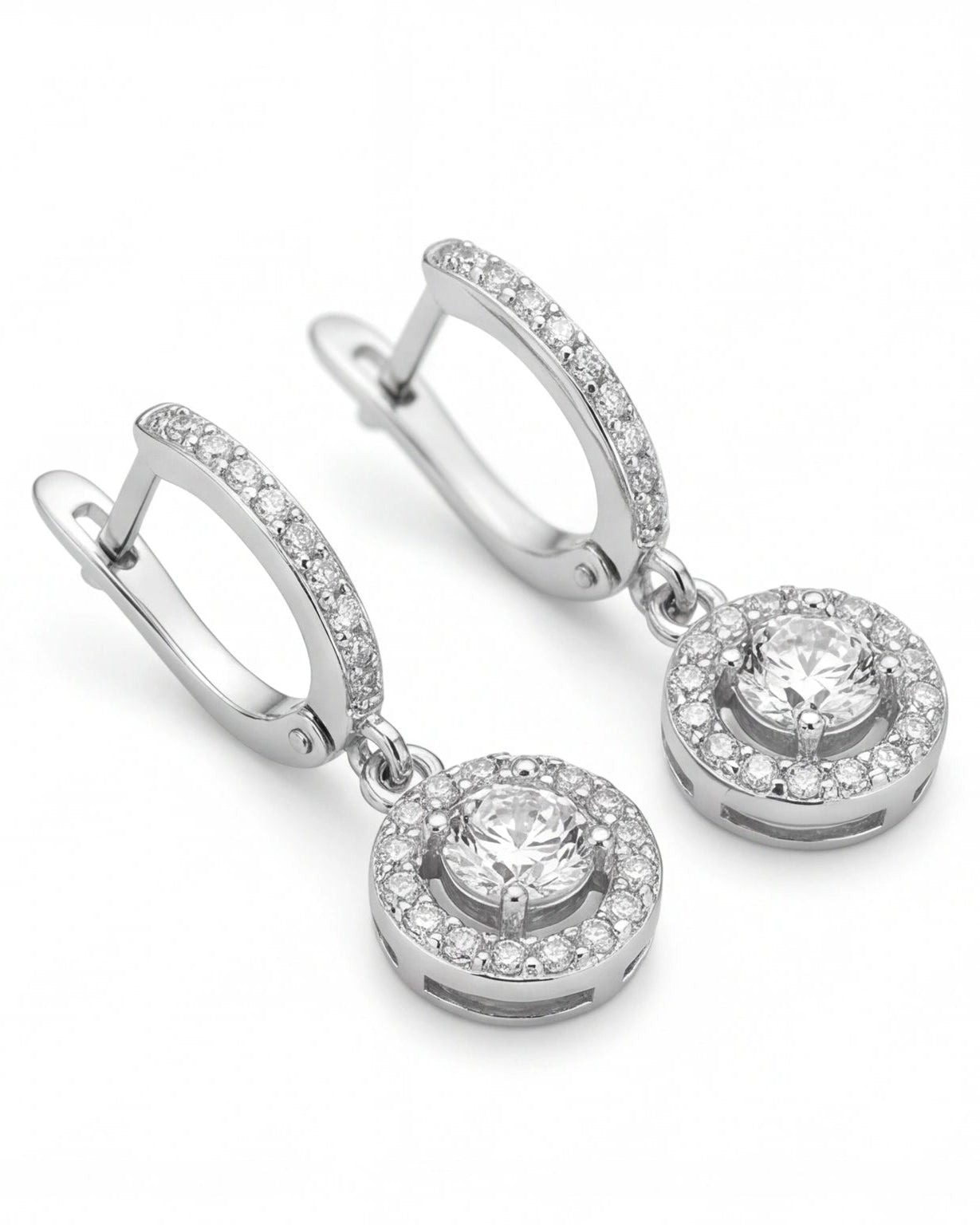 Halo Hoop Earrings for Women #color_silver