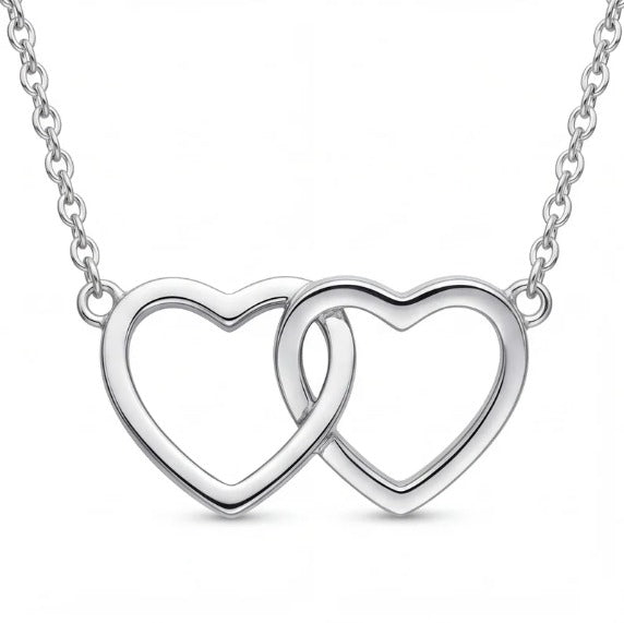 Interlocked Heart Necklace in 925 Sterling Silver #color_silver