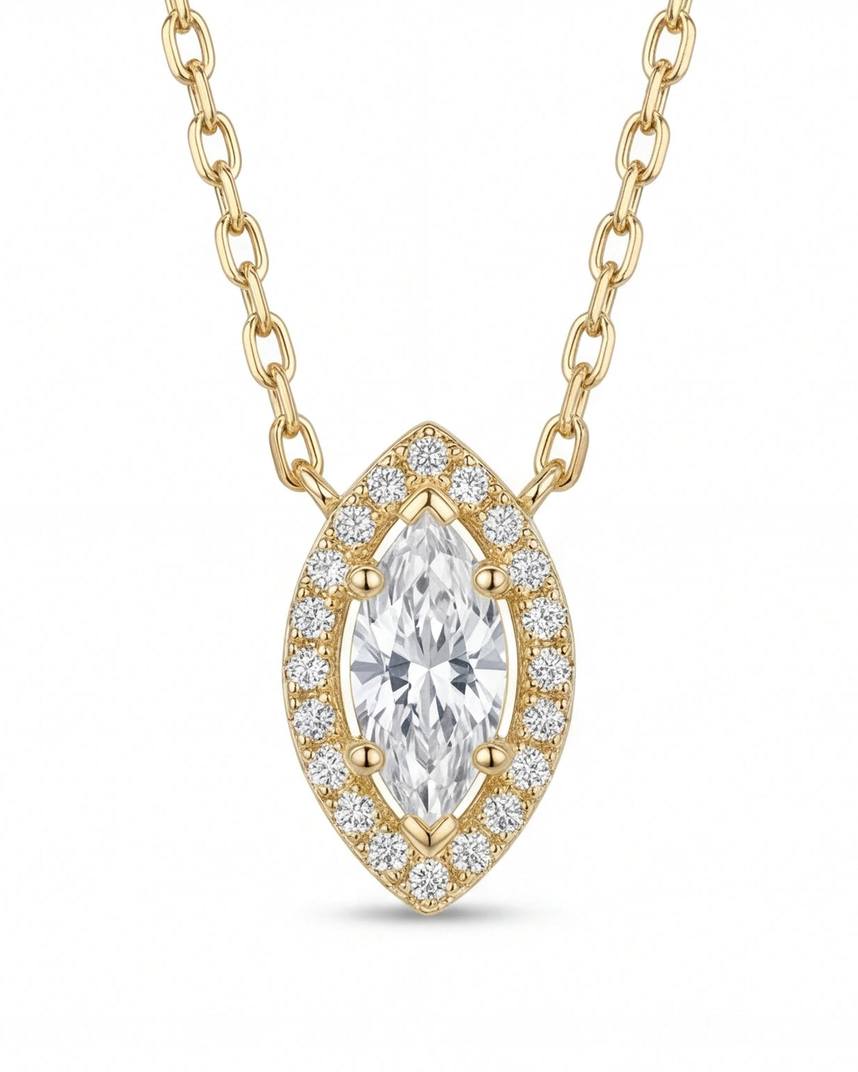 CZ Heart Necklace for Women#color_gold