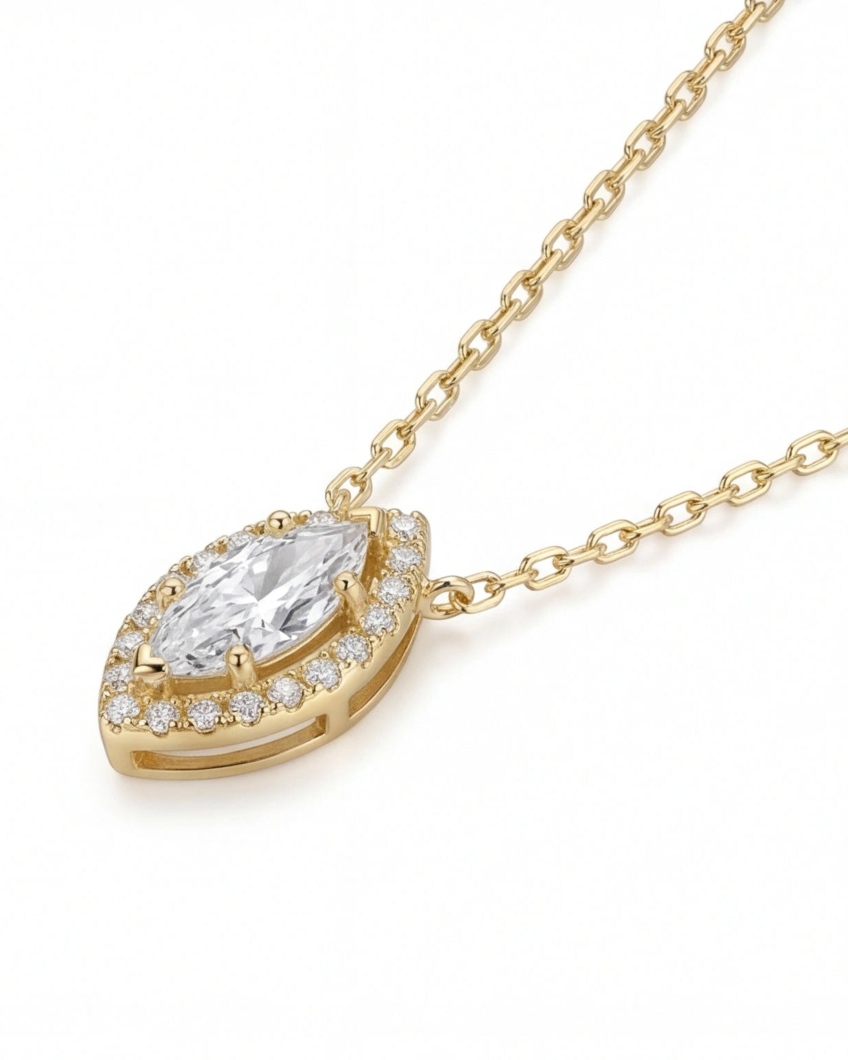CZ Heart Necklace for Women#color_gold