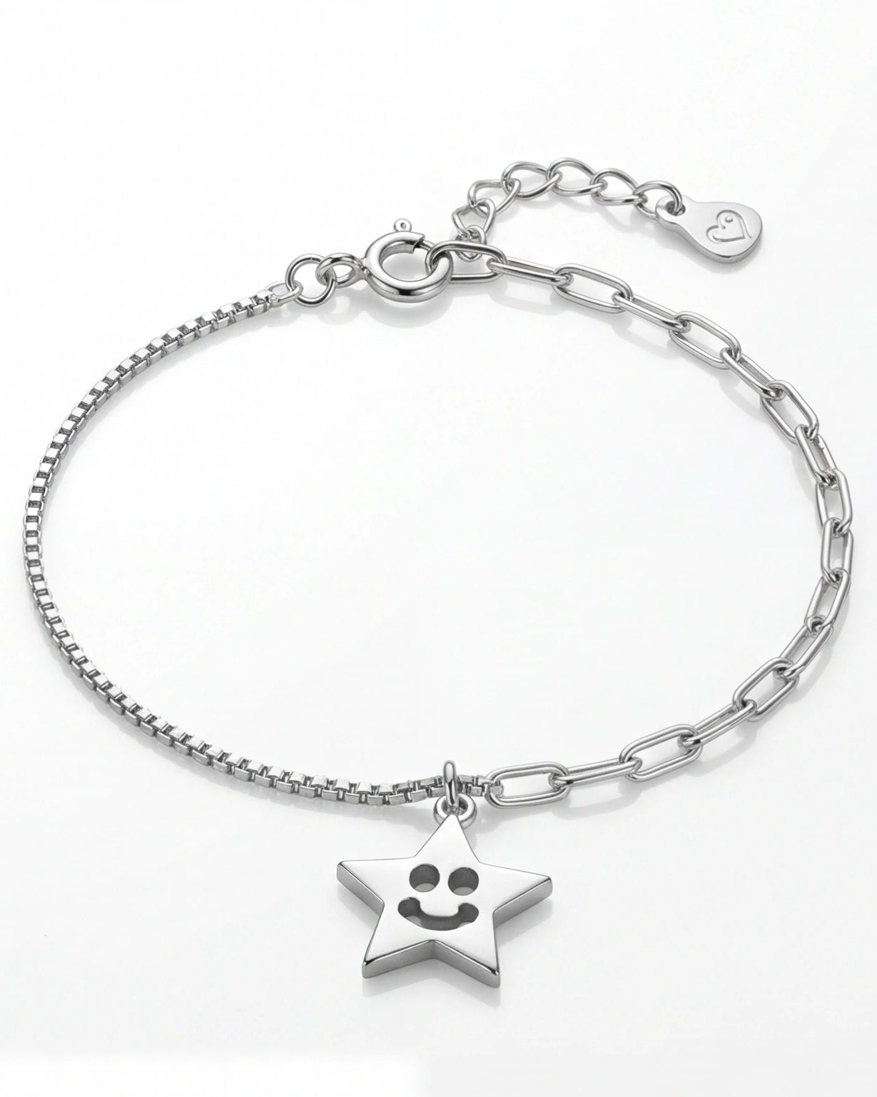 Lucky Star paperclip chain bracelet #color_silver