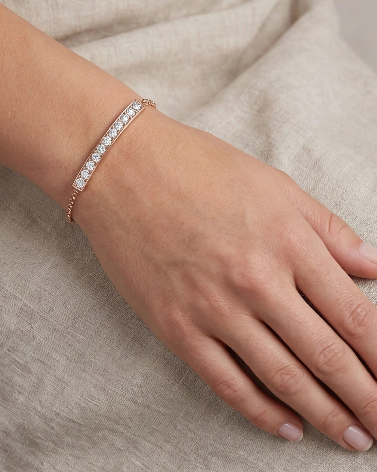 Elegant Lumière Bar minimal bracelet #color_rose gold