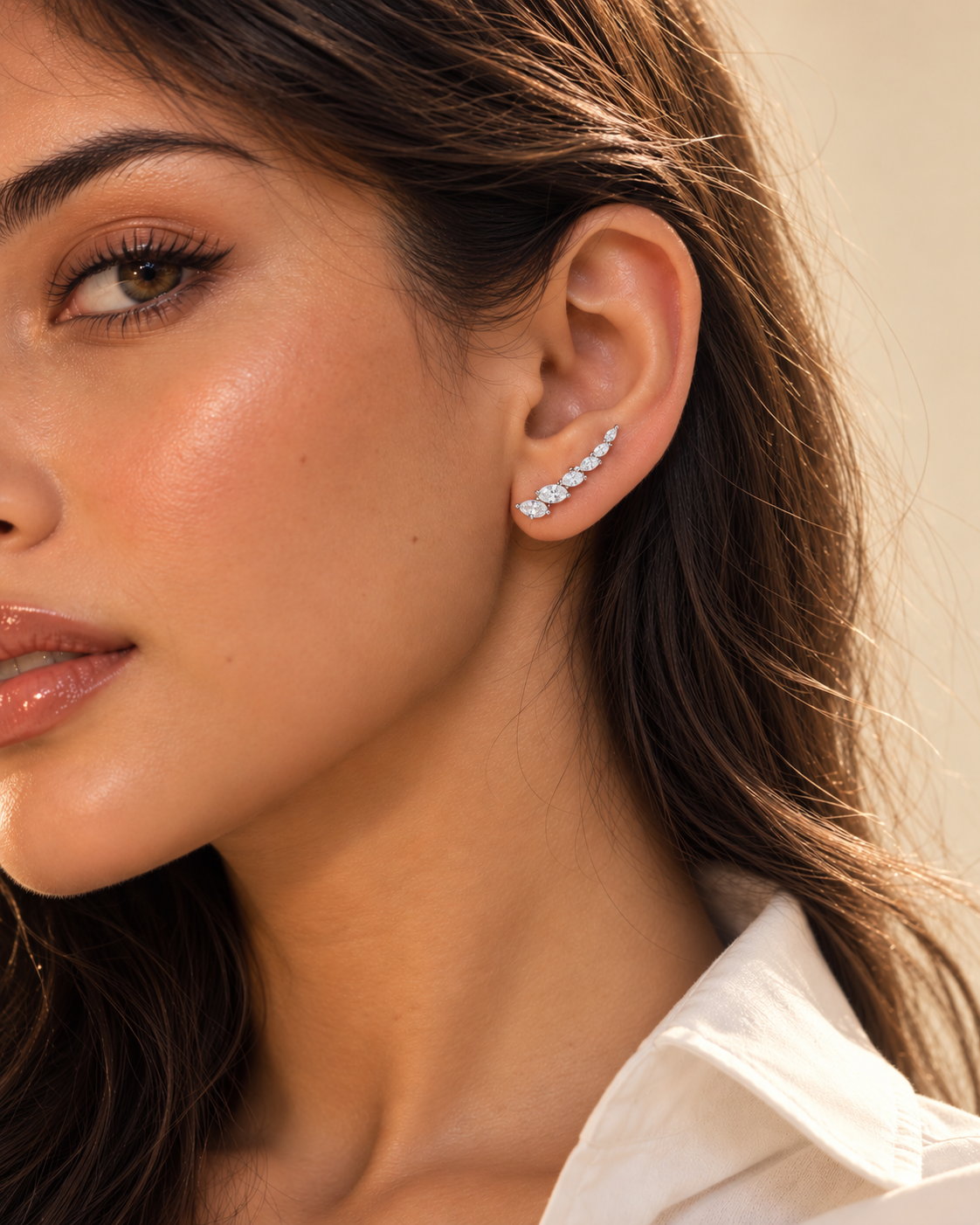 Marquise Drop Earrings in 925 Silver | Cilvira
