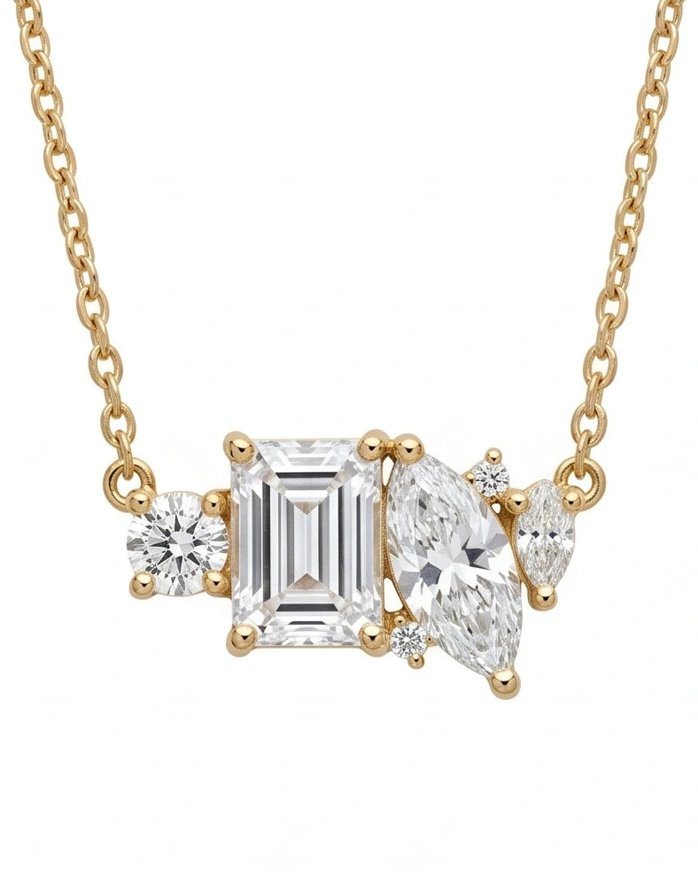 Cluster Necklace for Women #color_gold
