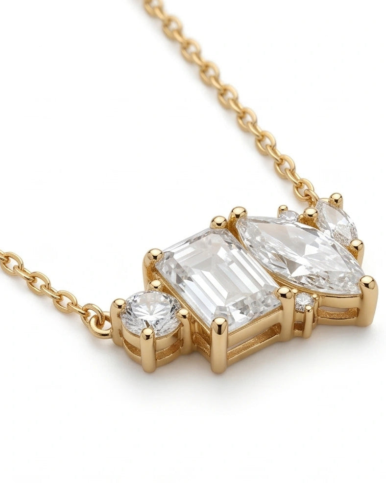 Cluster Necklace for Women #color_gold