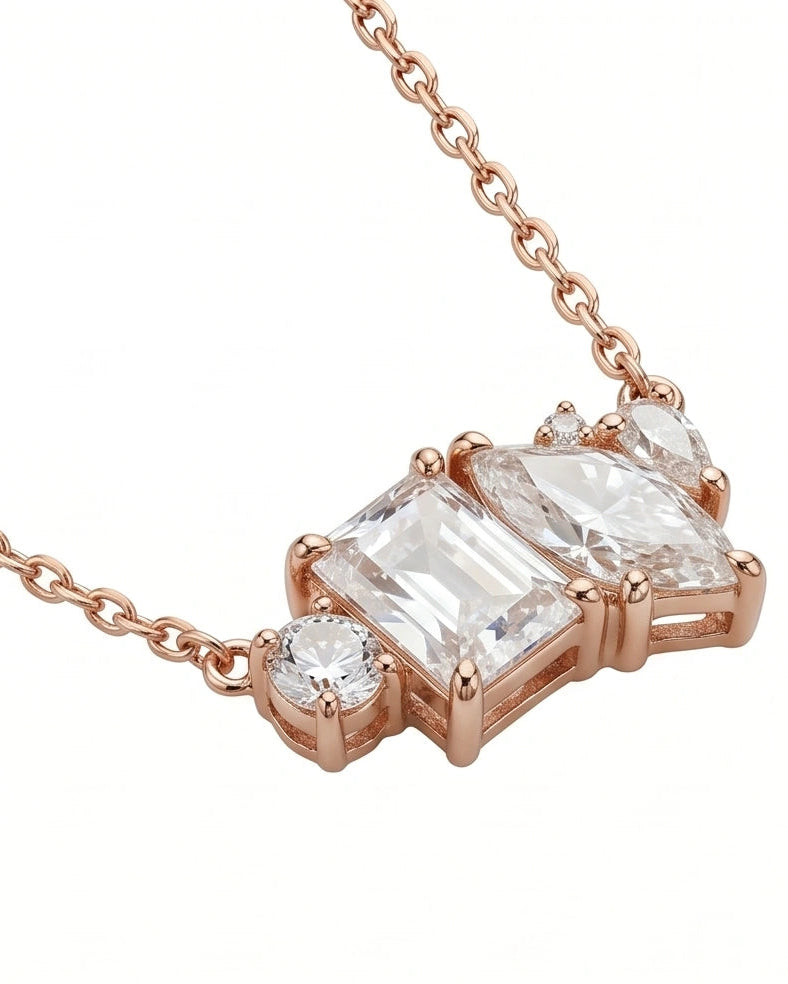 Cluster Necklace for Women #color_rose gold