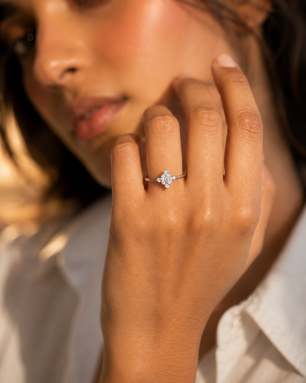 CZ Solitaire Ring for Women #color_silver