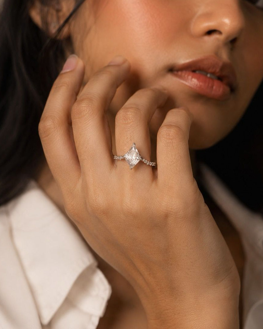 Radiant Solitaire Ring in 925 Sterling Silver #color_silver