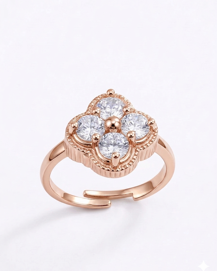 Floral Cluster Ring #color_rose gold