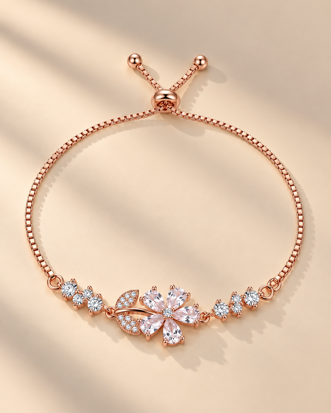 Floral Slider Bracelet in 925 Silver | Cilvira