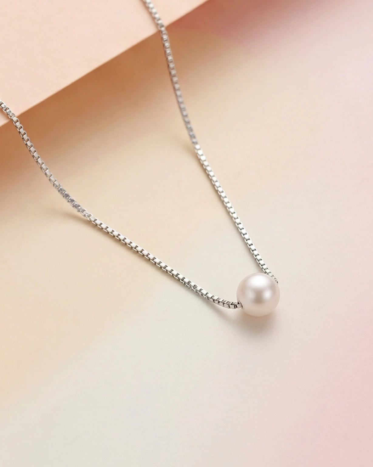 Sol Pearl Necklace – Single Pearl Silver Chain Necklace