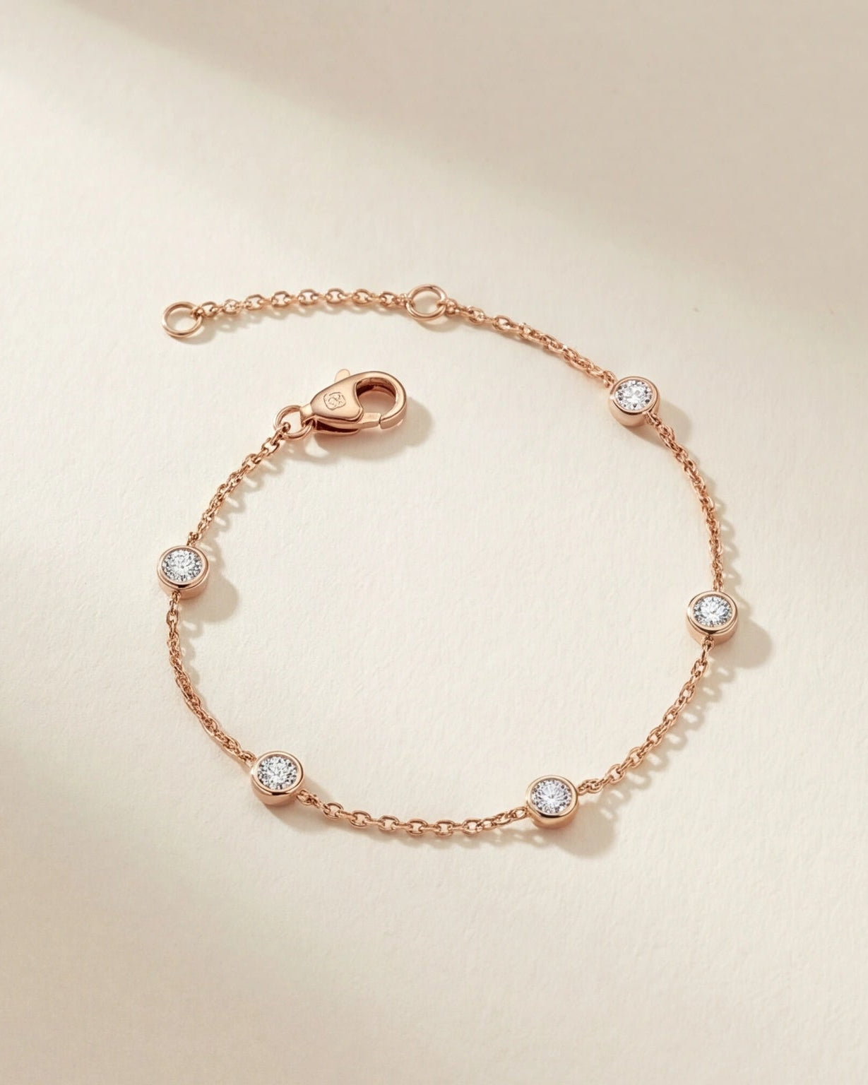 CZ Chain Bracelet for Women#color_rose gold